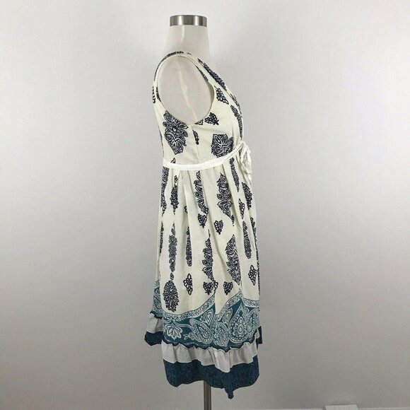 Y Apparel Womens Medium Dress Deep V Neck Back Ruffle Layered Hem - Picture 2 of 5